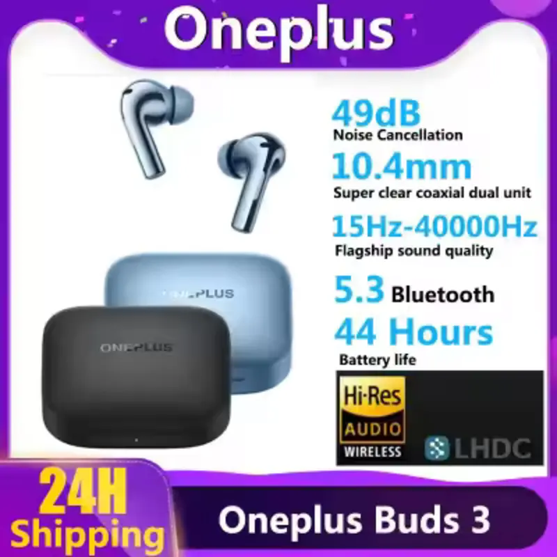 2024 New Oneplus Buds 3 TWS Wireless Bluetooth Earphone LHDC 5.0 49dB Active Noise Canceling 44h Battery Life For Android/iOS