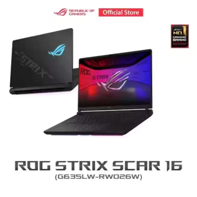 ASUS ROG Strix SCAR 16 (2025) Gaming Laptop, 16&quot;, 240Hz 2.5K Mini LED, NVIDIA GeForce RTX 5080, Intel Core Ultra 9 Processor 275HX, 64GB (32x2) DDR5-5600 SO-DIMM, 2TB PCIe 4.0 NVMe M.2 Performance SSD, RGB keyboard, G635LW-RW026W
