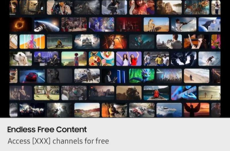 แผงอาร์เรย์ที่แสดงฉากจากเนื้อหา เช่น รายการ ภาพยนตร์ และเกม