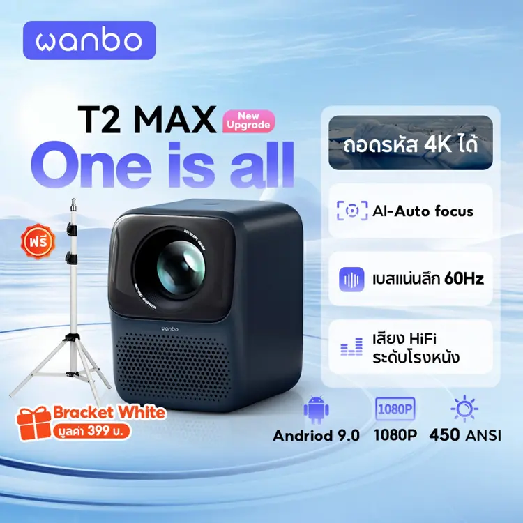 Wanbo: T2 Max NEW 1080P HD Projector 
