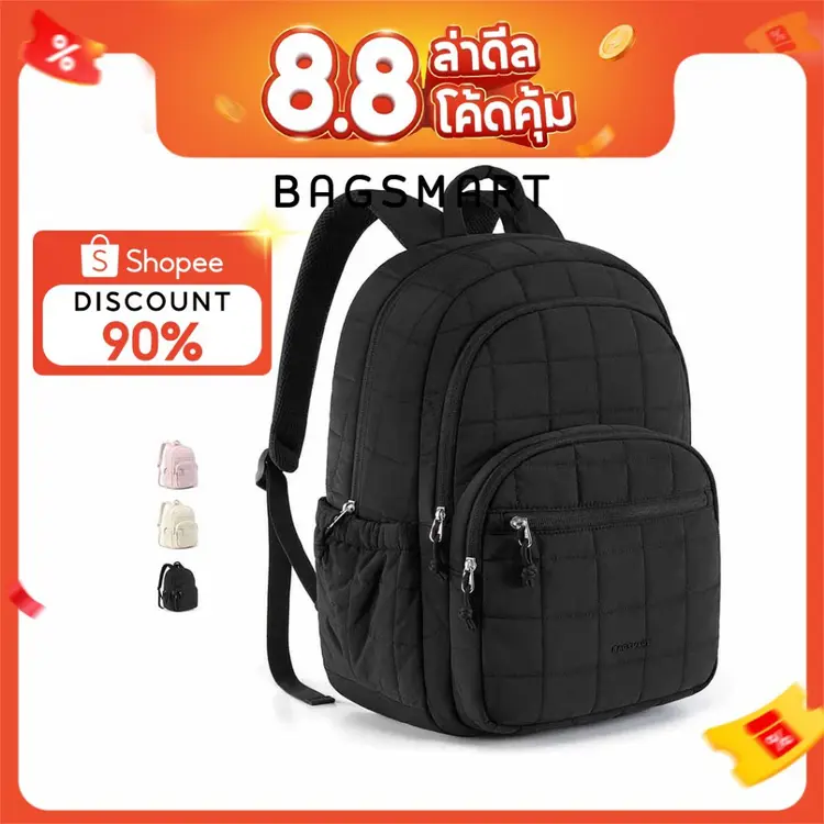 BAGSMART: 15.6นิ้ว กระเป๋าเป้ สะพายหลังผู้หญิงสไตล์วิทยาเขตความจุขนาดใหญ่ กระเป๋าสะพายหลัง กันน้ํา Backpack Laptop, A5