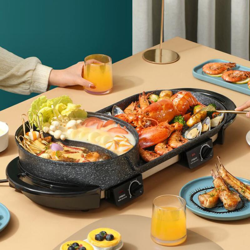 This may contain: a table with food and drinks on it that includes lobsters, broccoli, and other foods