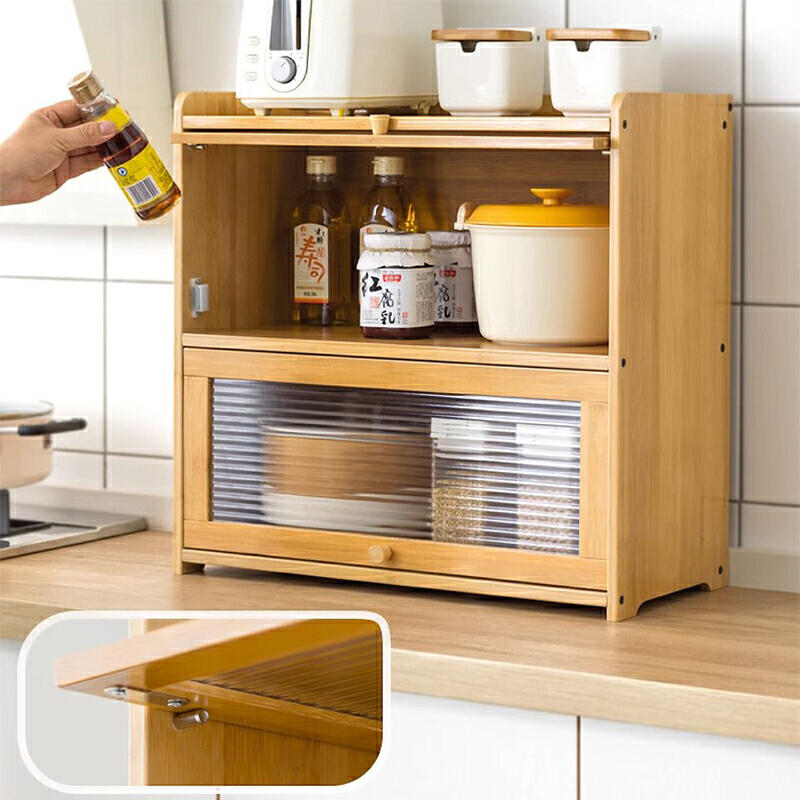 Product image MICI ตู้วางแก้วกาแฟ ตู้ไม้เก็บของ ตู้เก็บของสไตล์ญี่ปุ่น กันฝุ่นกันความชื้น รับน้ำหนักได้ดี ประหยัดพื้ 2