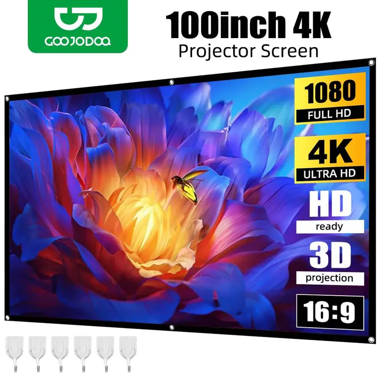 GOOJODOQ: หน้าจอโปรเจคเตอร์ HD พับได้ แบบพกพา, A1