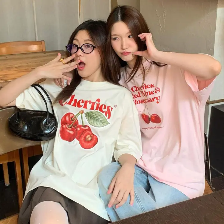 “🍒cherryพิมพ์ลาย เสื้อน่ารัก”, A48