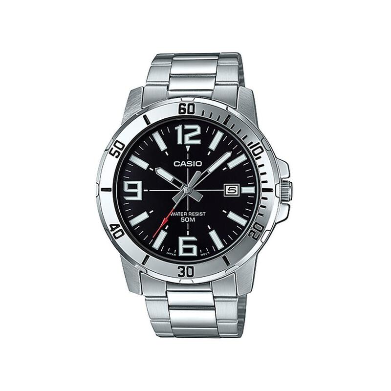 Product image CASIO นาฬิกาข้อมือ CASIO รุ่น MTP-VD01D-1BVUDF วัสดุสเตนเลสสตีล สีดำ 1