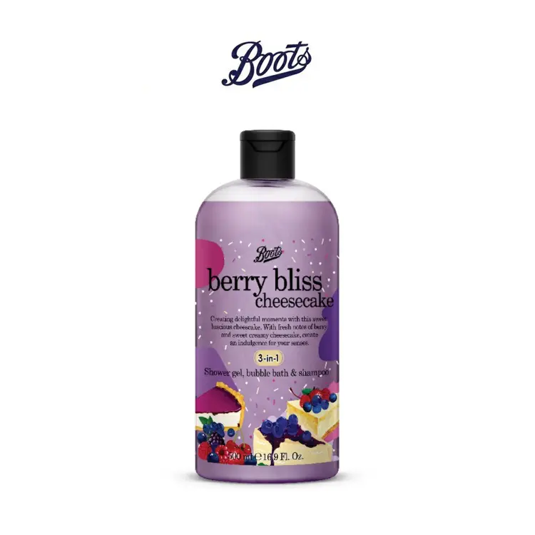 Boots Berry Bliss Cheesecake Shower Gel Bubble bath & Shampoo