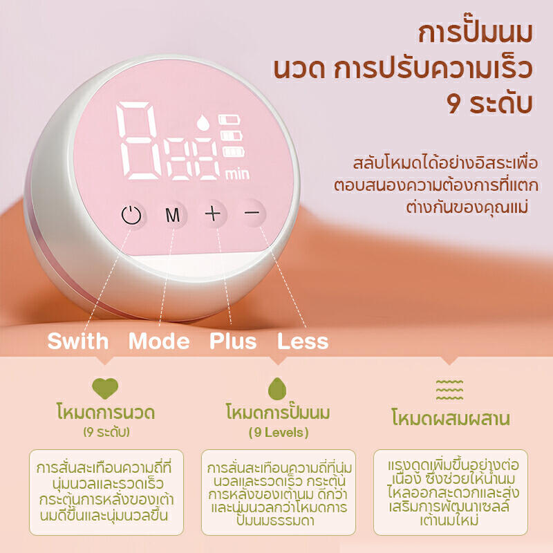 Product image Dr.isla เครื่องปั๊มนมไฟฟ้า（แถมจุกนมหลอก）3 โหมด ในการดูดได้ 9 ระดับ วัสดุ PPที่นำเข้า ไม่มี BPA ปลอดภัย ไร้กลิ่น Breast Pump EB11 3