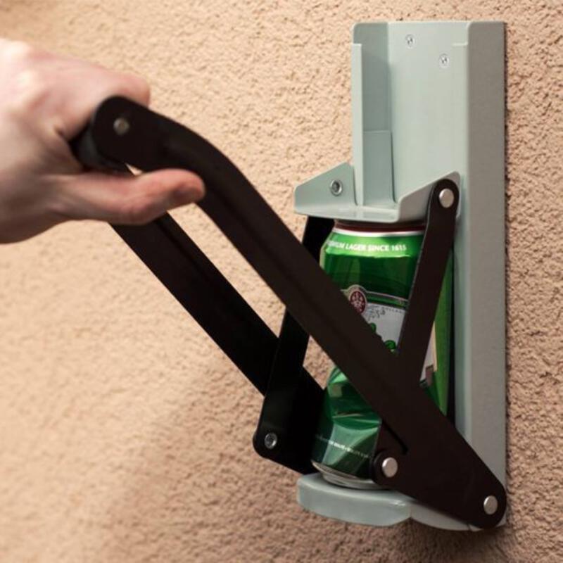 This may contain: a person is opening the door with a bottle opener