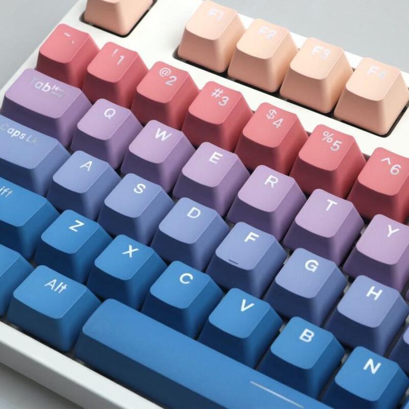 This may contain: a computer keyboard with several different colored keys