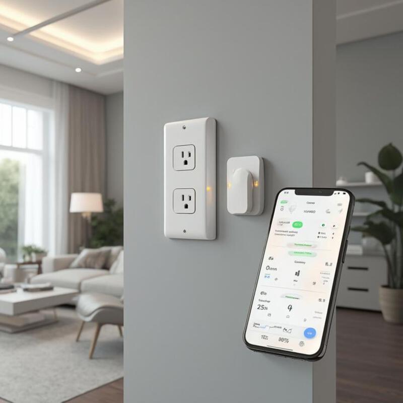 This may contain: an appliance plugged in to a wall with a remote control on it