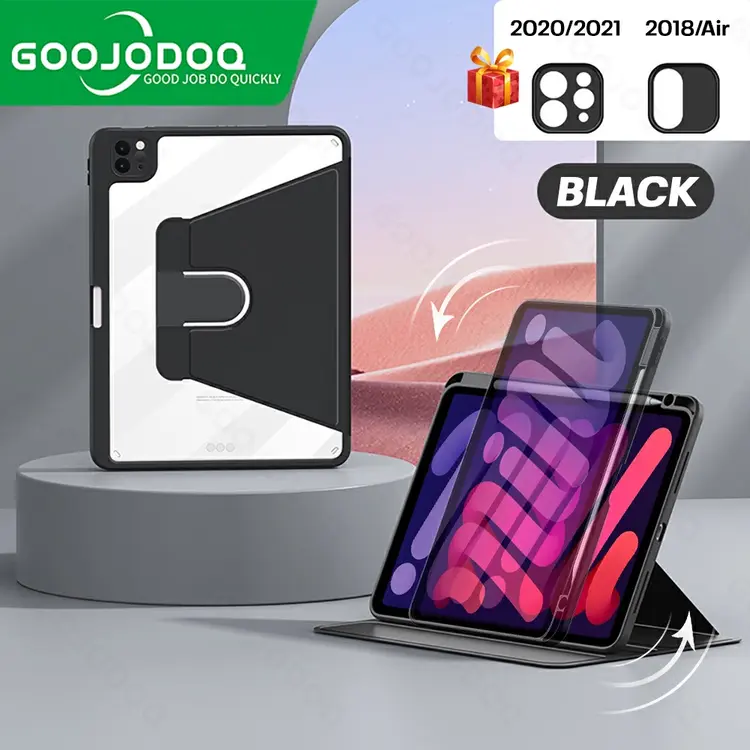 GOOJODOQ: 360 องศาหมุนเคสโทรศัพท์สำหรับ ipad 10th air5 2022 air4 10.9 pro11 gen9 gen8 gen7 10.2 mini6 8.3, A1