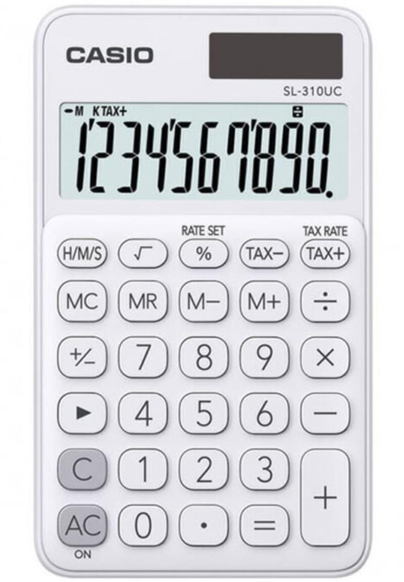 CASIO เครื่องคิดเลขดิจิตอล 10 หลัก 3 นิ้ว รุ่น SL-310UC-WE