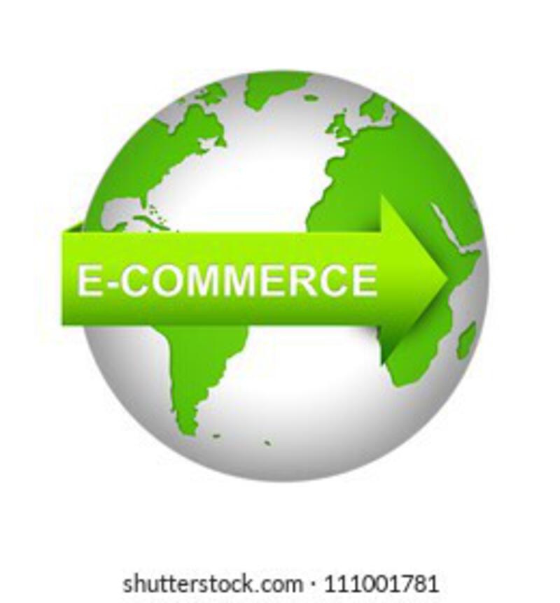 E-commerce Concept Present By Green Earth Stock Illustration 111001781 |  Shutterstock