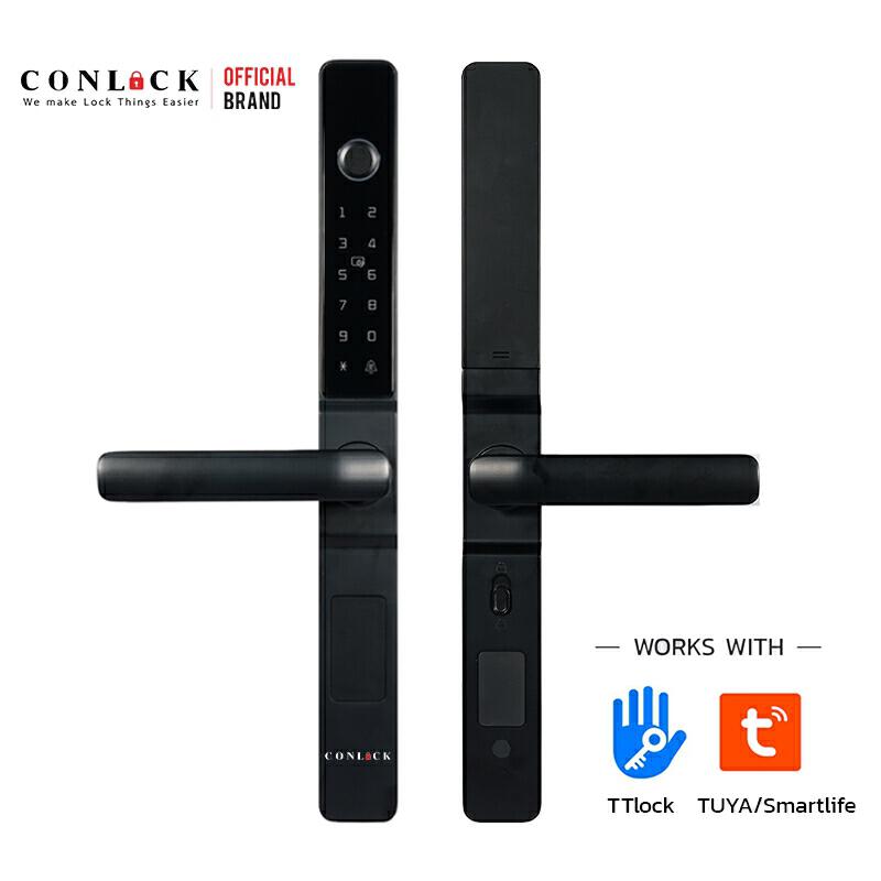 Product image 🔥ส่งด่วน🔥TTlock TUYA กันน้ำ ภายนอก บานเลื่อน บานสวิง สั่งงานผ่านAPP CL-165FB Digital door lock เฉพาะสินค้า สีดำ