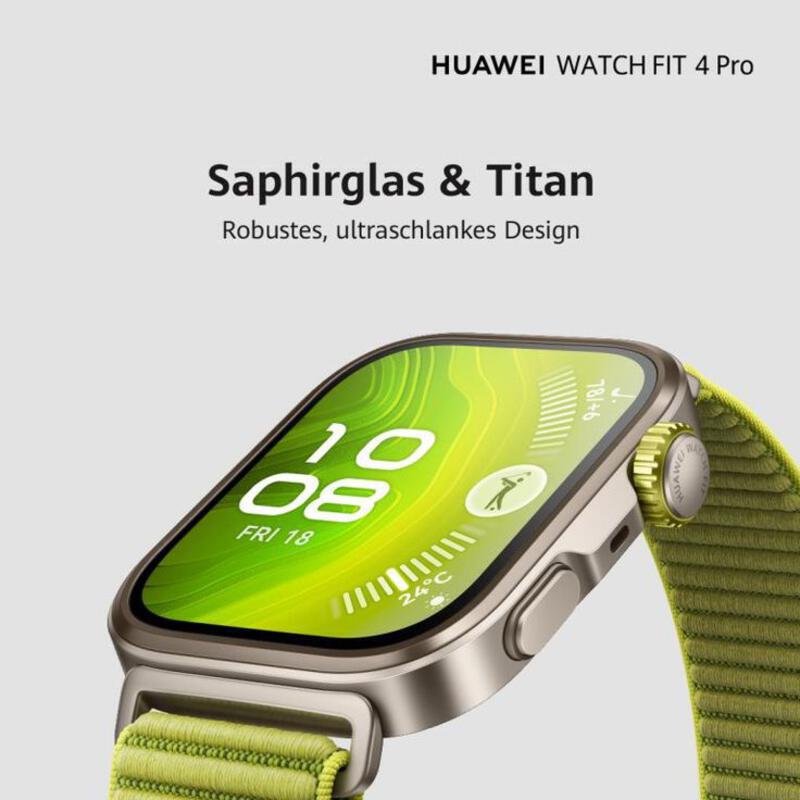 This may contain: an advertisement for the new apple watch series, featuring a green strap and silver case