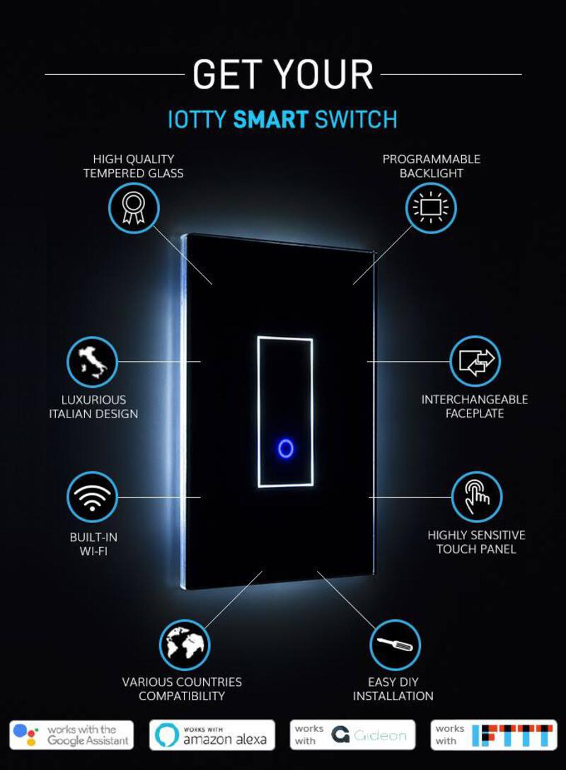 This may contain: the smart light switch is shown with instructions on how to get your home