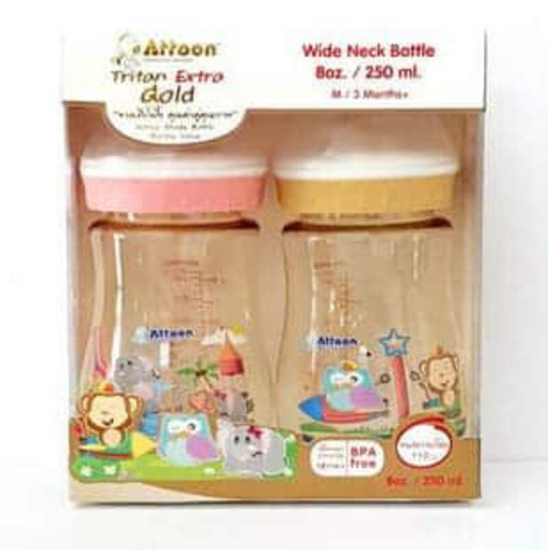 Attoon ขวดนมคอกว้าง รุ่น Tritan Extra Gold