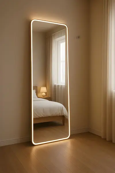 กระจกตั้งพื้นแบบมินิมอล แต่งห้องให้มีสไตล์ในแบบเรียบง่ายแต่ดูแพง