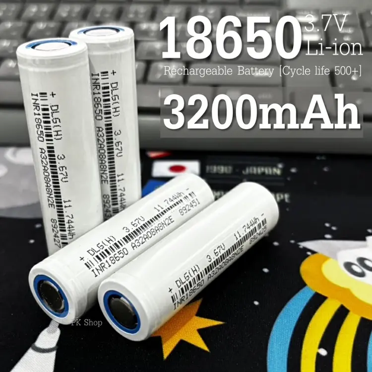 (หัวแบน) 18650 ถ่านชาร์จ Li-ion INR18650 3.7V 3200mAh 3C