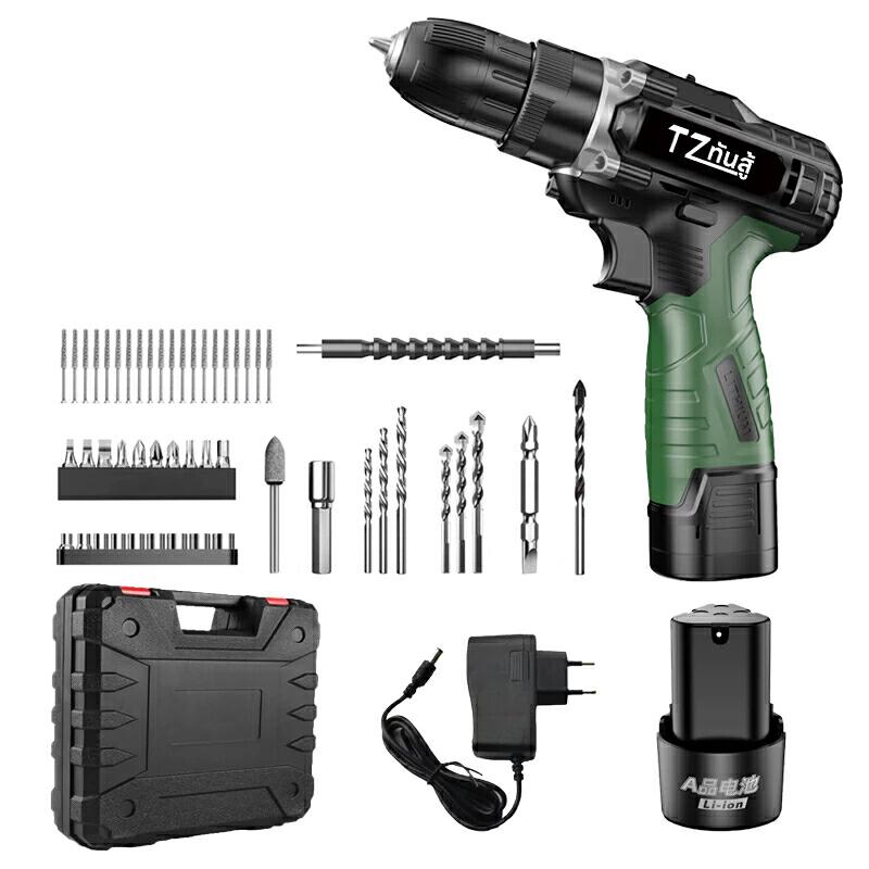 Product image TANZU สว่านไร้สาย 12V สว่านไฟฟ้า ชุดสว่าน ไขควง ปรับสปีดได้  ปรับได้ 2 ระดับ สว่านแบตไร้สาย  TZ-Z-40 แบตเตอรี่ 1 ก้อน