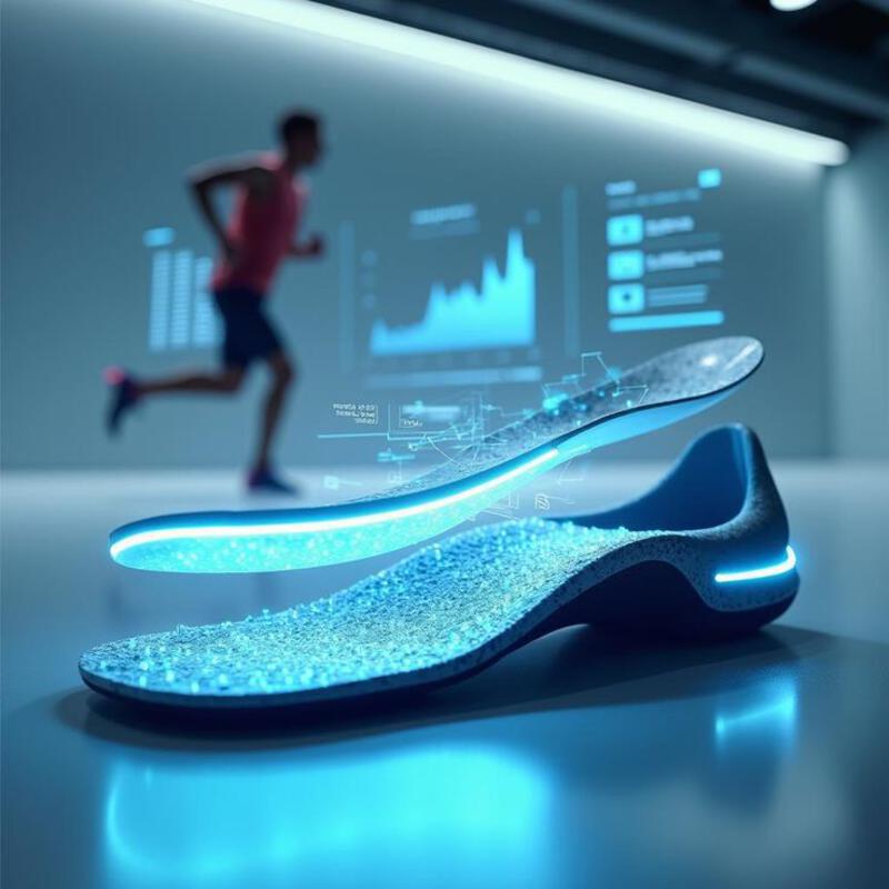 This contains: Achieve Peak Performance: Enhance Your Steps with Smart Insole Technology