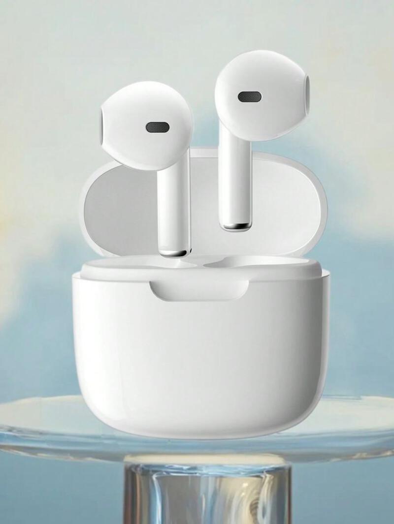 This may contain: an apple airpods sitting on top of a glass table