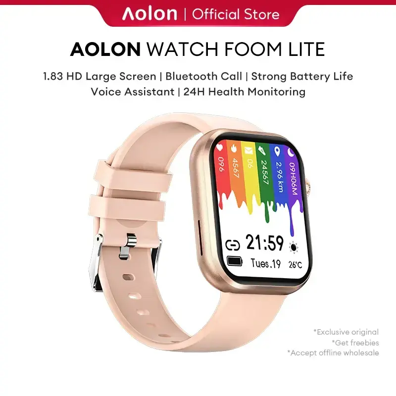 Aolon foom Lite นาฬิกา IP67โทรผ่านบลูทูธสมาร์ทวอท์ชผู้ชาย,  นาฬิกาข้อมืออัจฉริยะสายรัดข้อมือฟิตเนสปรับได้สำหรับผู้หญิง - AliExpress