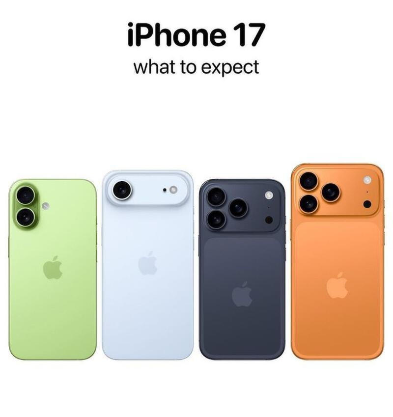This may contain: an advertisement for the iphone 11 is shown in three different colors, including green, orange and white
