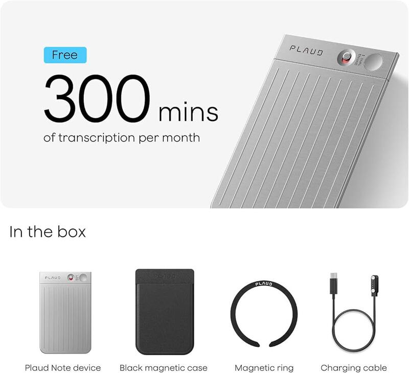 Amazon.com: Plaud Note AI Voice Recorder, Voice Recorder w/Case, App Control, Transcribe & Summarize with AI Technology, Support 112 Languages, 64GB Memory, Audio Recorder for Lectures, Meetings, Calls, Silver : Electronics