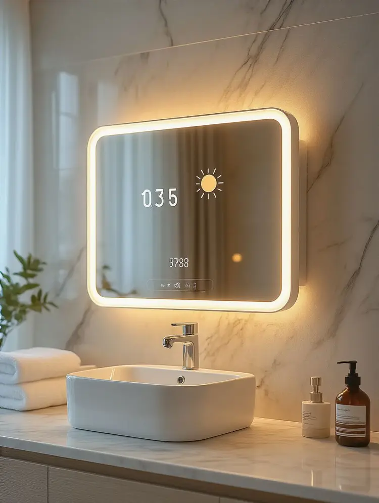 กระจกห้องน้ำแบบสัมผัส เติมแสงและสไตล์ให้ทุกเช้าไม่ธรรมดา