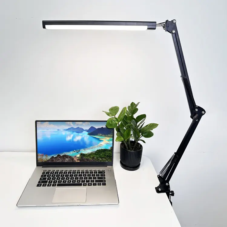โคมไฟป้องกันดวงตา LED โคมไฟตั้งโต๊ะ usb โคมไฟตั้งโต๊ะสำหรับอ่านหนังสือที่มีคลิปหัวคู่ไฟ LED แบบพับได้ไฟในร่ม, A3