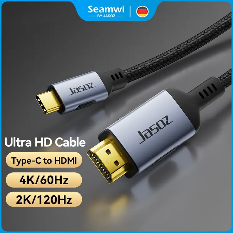 Seamwi: สายเคเบิลเชื่อมต่อ Type C 3.1 to HDMI 2.0 4K 60Hz, A5