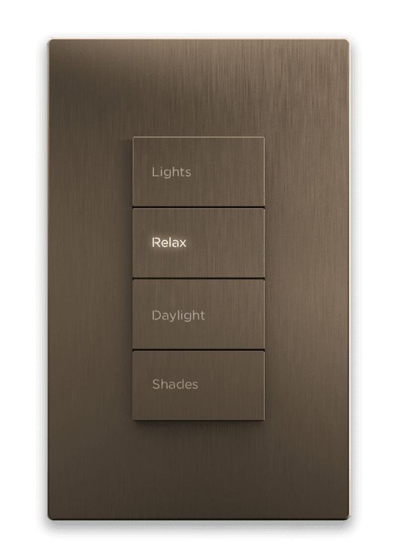 This may contain: the light switch has three buttons on each side