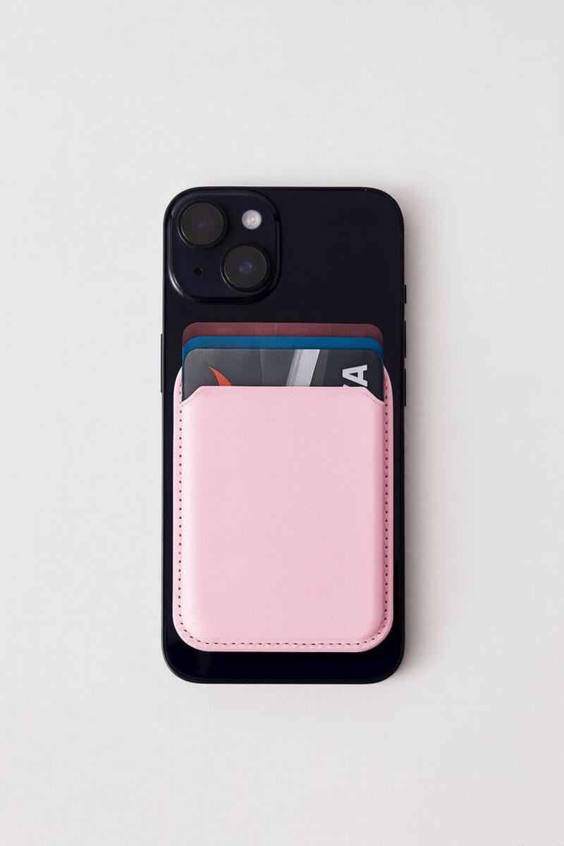 This may contain: an iphone case with two credit cards in it and a wallet attached to the back