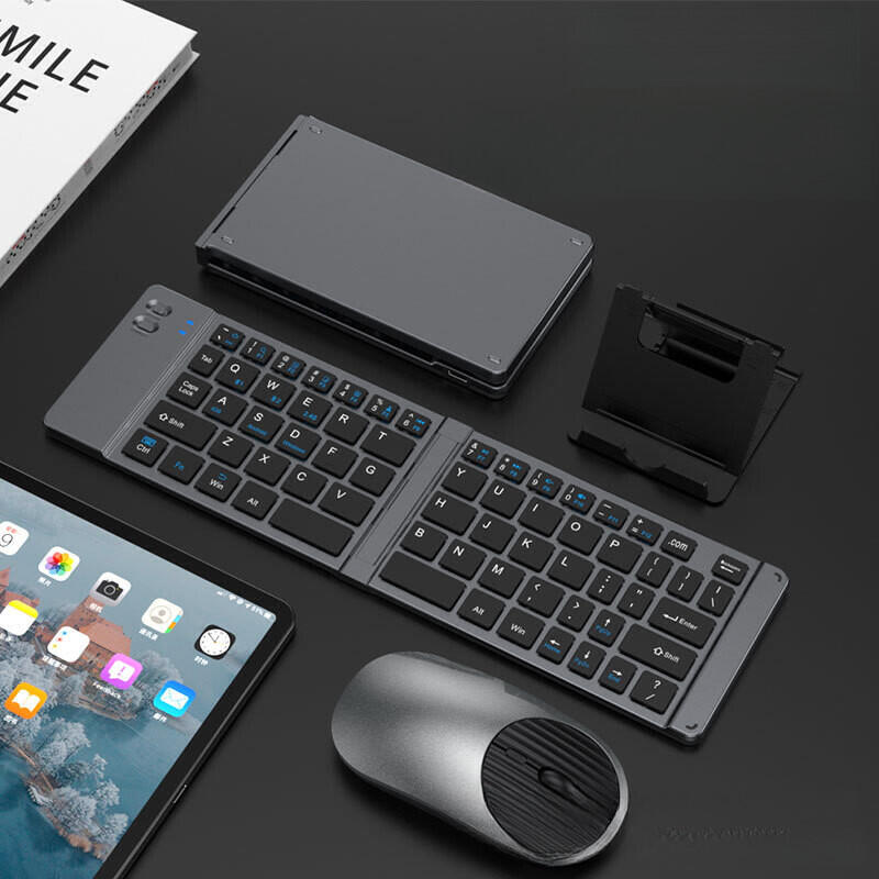 Product image คีย์บอร์ดพับได้ Yixin 919 คีย์บอร์ดบลูทูธ 2.4G แบบคู่ ชุดเมาส์ ชาร์จ Type-C เข้ากันได้กับแท็บเล็ต