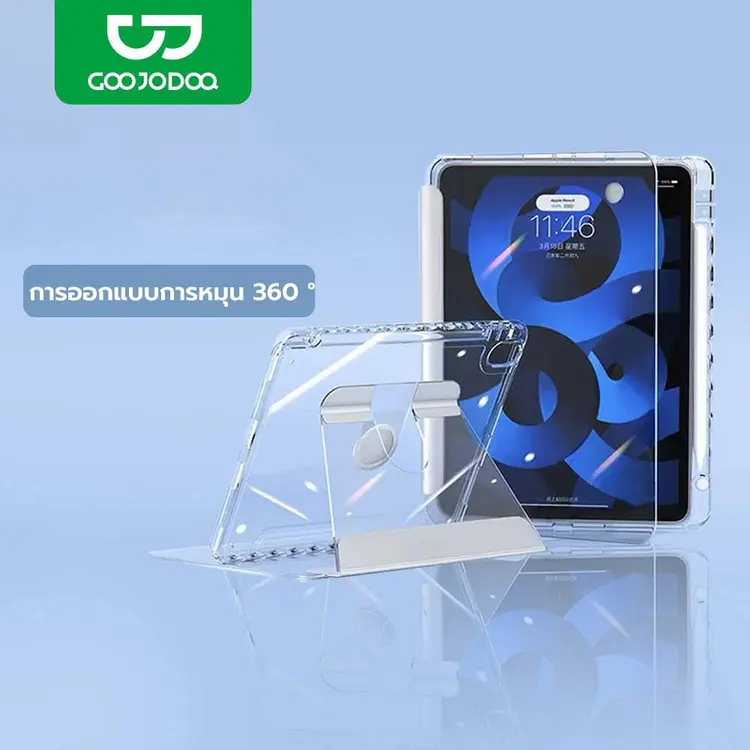 GOOJODOQ: iPad Gen7 8 9 10.2 air4 5 10.9 Pro11 gen10 10.9 mini6 mini7 8.3 เคสกระจกคริสตัลใส, A1