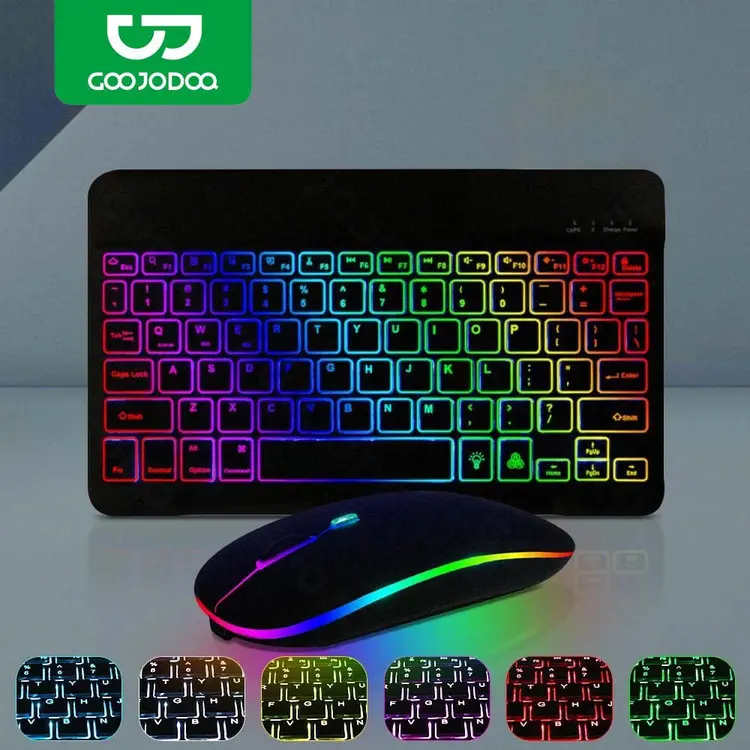 GOOJODOQ: Bluetooth keyboard,เมาส์ไร้สาย,คีย์บอร์ด ipad, ⚡ไม่มีแสงไฟ(White)