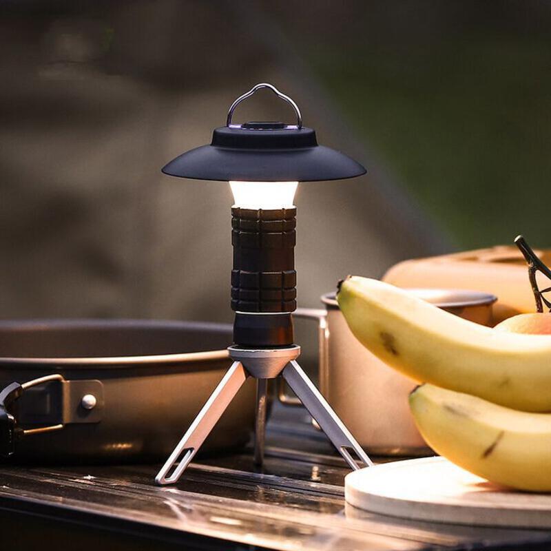 This may contain: a light that is on top of a table next to some bananas and other items