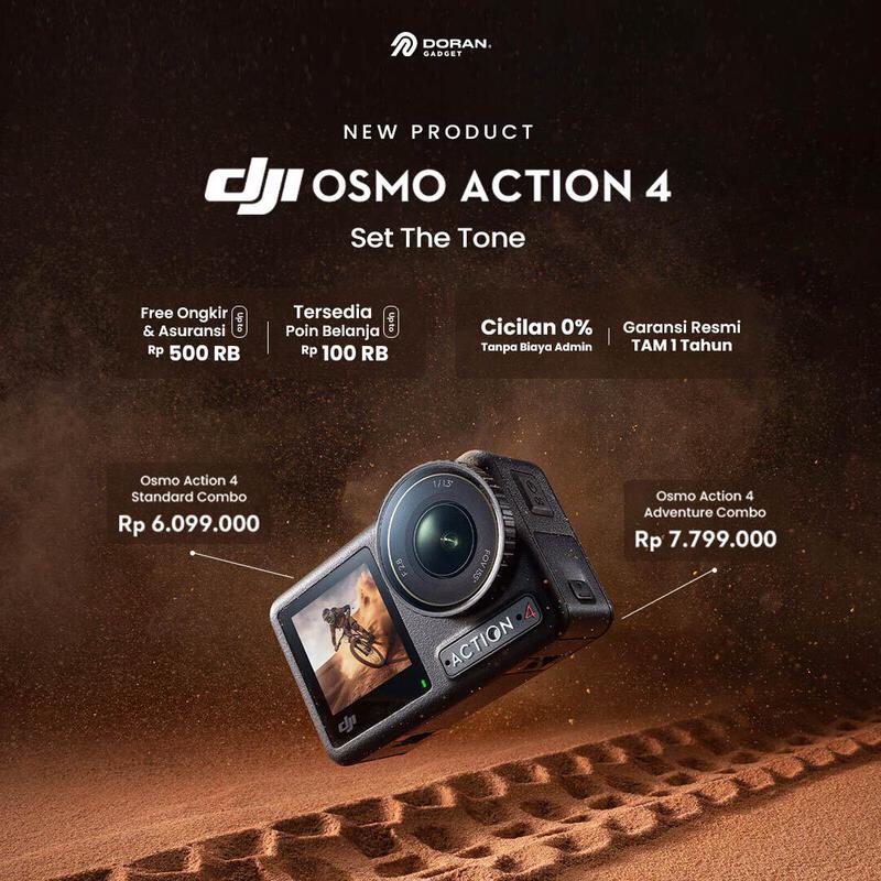 Promo DJI Osmo Action 4 | Garansi TAM 1Th | Doran Gadget