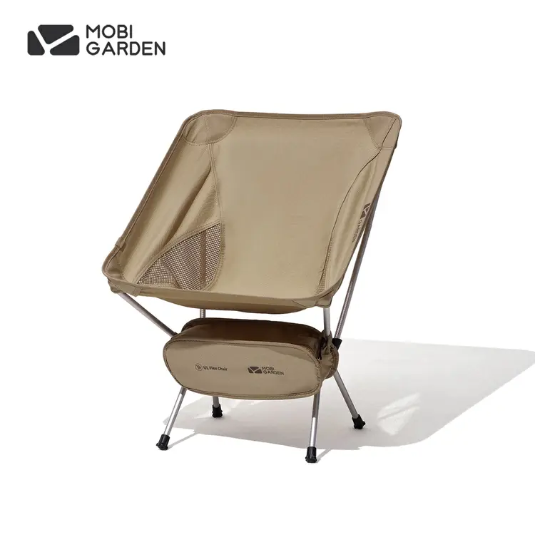 Mobi Garden: เก้าอี้ปิกนิก ตั้งแคมป์ แบบพกพา พับ เก้าอี้ตกปลา ชายหาด ที่นั่งปิกนิก เดินป่า, สีขาว