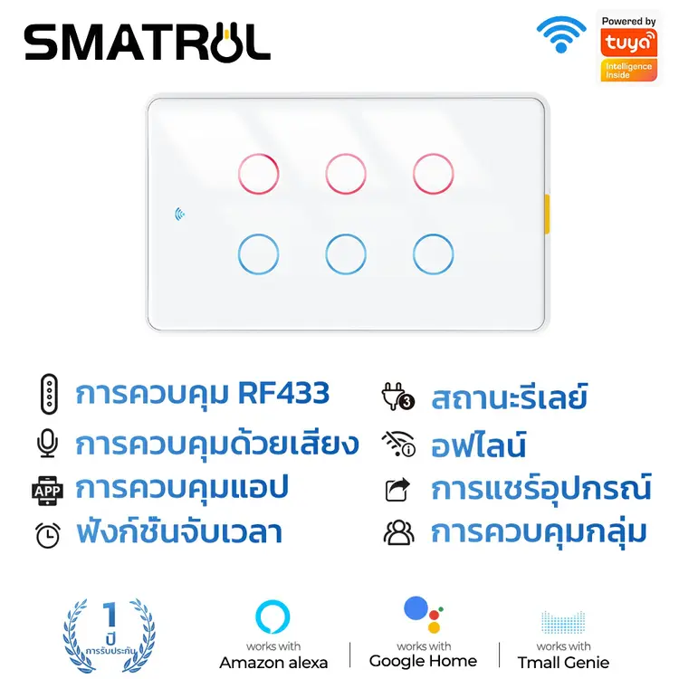 SMATRUL: สวิตช์ไฟอัจฉริยะ WiFi สำหรับผนัง