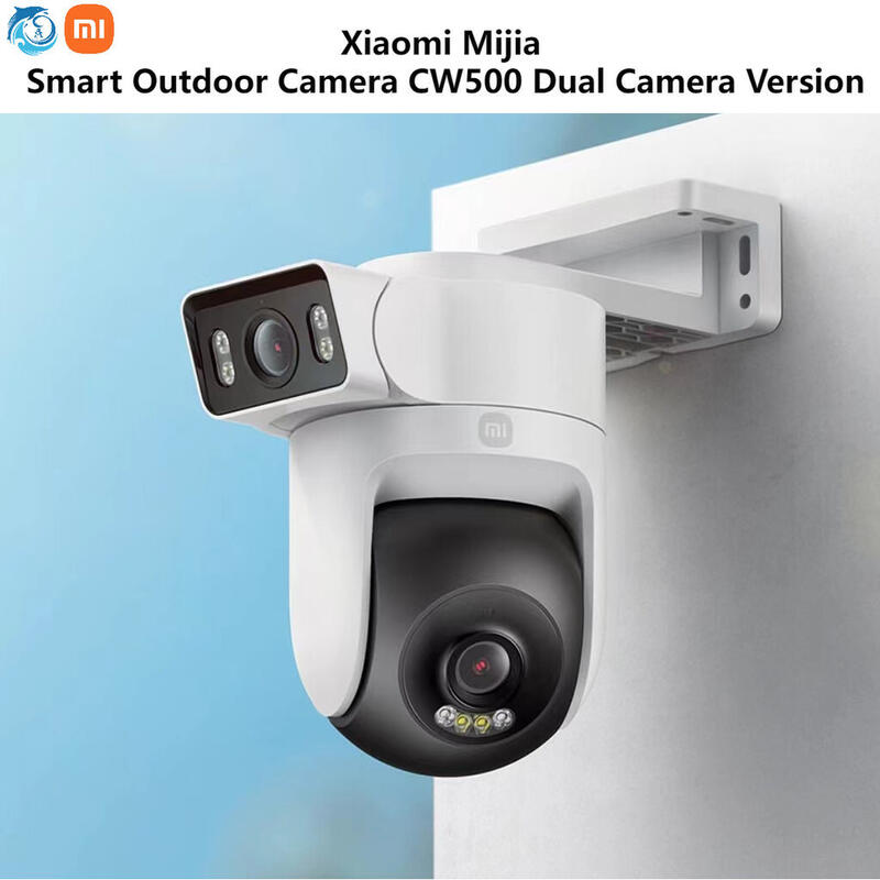 Xiaomi MI Mijia Smart Outdoor Camera CW500 Dual Camera Version Outdoor Monitor Household Outdoor Doorway Remote Wireless WiFi CCTV Camera HD Dual Front and Rear Camera Mobile Phone MI Home App Smart