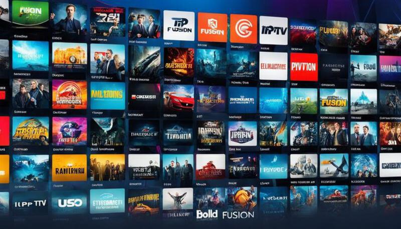 This may contain: a large television screen with many different movies on it