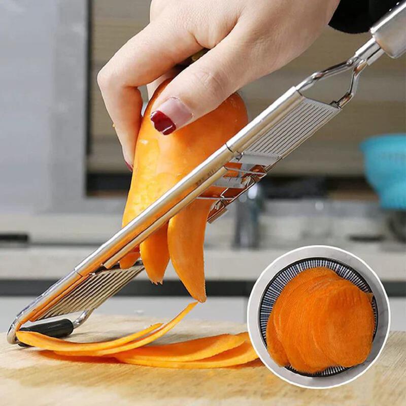 This may contain: a person using a vegetable grater to slice an orange