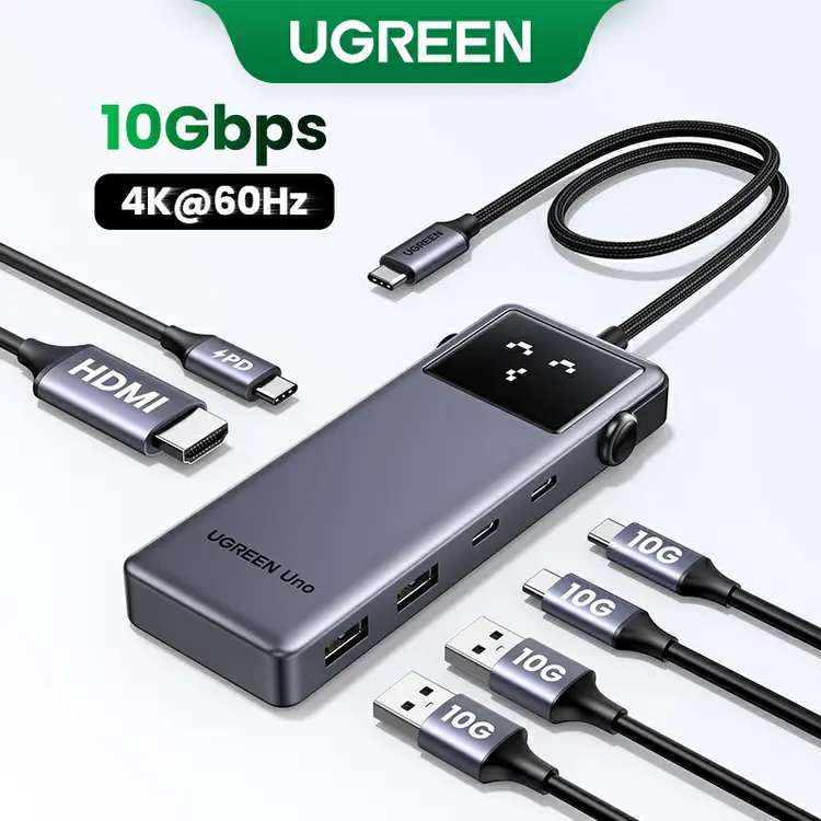 UGREEN: Uno 6-in-1 HUB 5-in-1 7-in-1 4K@60Hz 10Gbps Robot HUB PD100W USB A USB C อะแดปเตอร์ HDMI Type C, A4