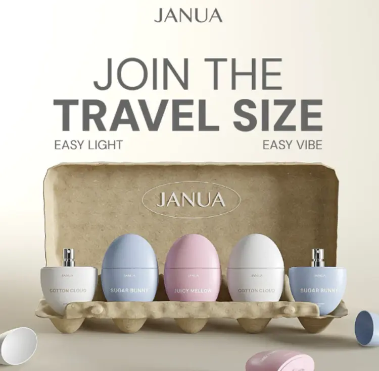น้ำหอมแจนยัวร์คอลไข่ THE TRAVEL SIZE ขวดเล็กแต่หอมเหมือนเดิม เพิ่มเติมคือพกพาง่าย