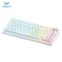 AULA 80ปุ่ม2.4G/Bluetooth/สาย Tri-Mode Hotswap คีย์บอร์ดแบบกลไกไฟ RGB Backlit 3/5PIN สวิตช์คีย์บอร์ดแบบกลไก (F75)