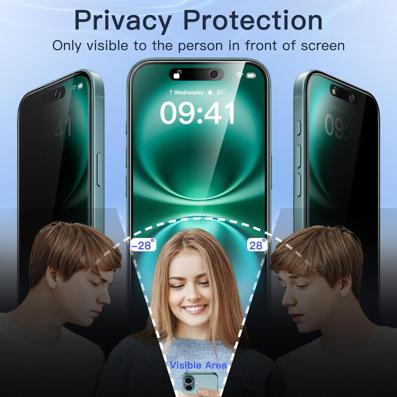 JETech Privacy Screen Protector for iPhone 16 Plus 6.7-Inch, Anti-Spy  Tempered Glass Film with Easy Installation Tool, 2-Pack: Screen Protectors:  Amazon.com.au