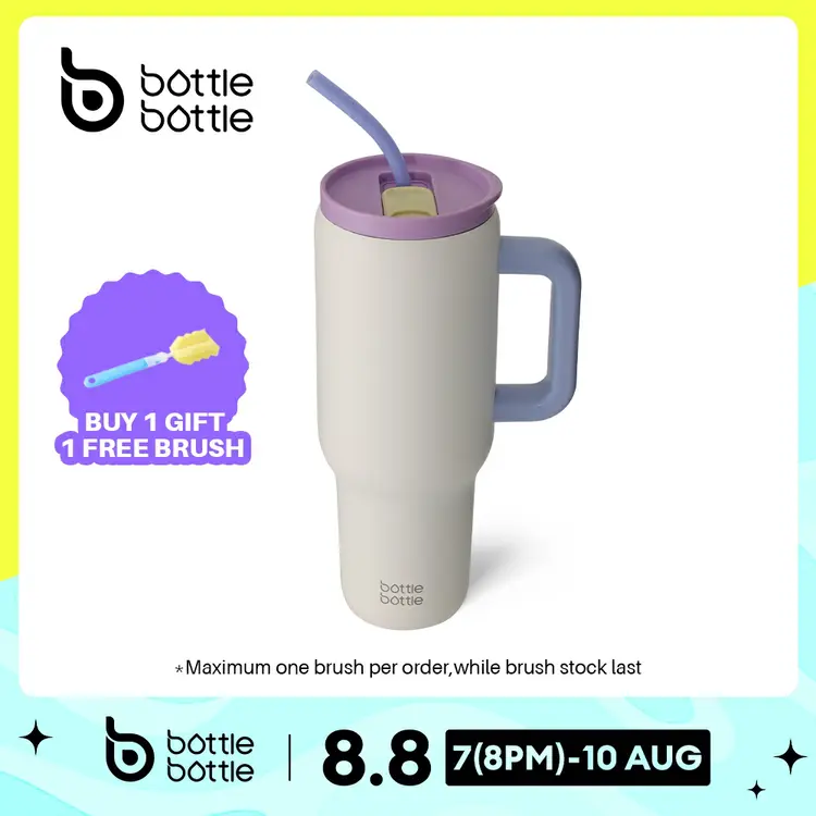 BOTTLE BOTTLE: Tumbling สแตนเลสผู้ถือถ้วยรถที่มีฝาปิดคู่และที่จับขวดน้ำความจุสูง, A1